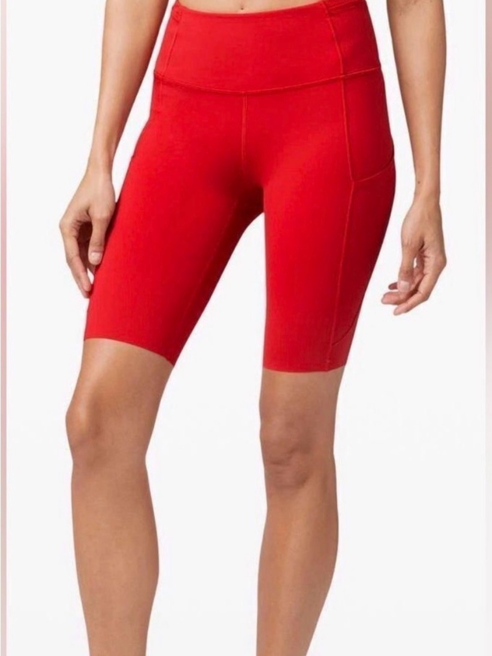 EUC lululemon Fast and Free Red High-Rise 10” shorts